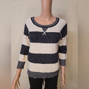 J.Crew Ombre Striped 3/4 Sleeve Sweater Medium
